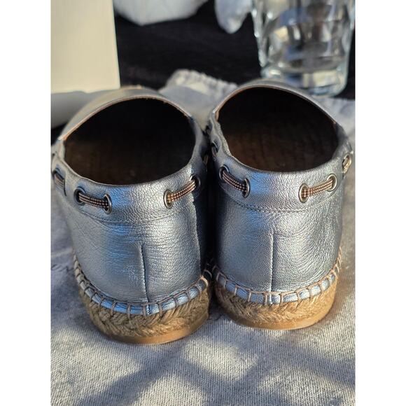 Brunello Cucinelli Womens Sky Blue Espadrille Flats Leather Size US 9.5 EU 40 - Picture 10 of 16